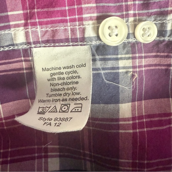 J Crew Shirt Mens L Tall Blue Pink Tartan Plaid Long Sleeve Button Down Casual - Picture 9 of 10